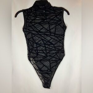 Unbranded Transparent Geometric Print Body Suit Size Medium